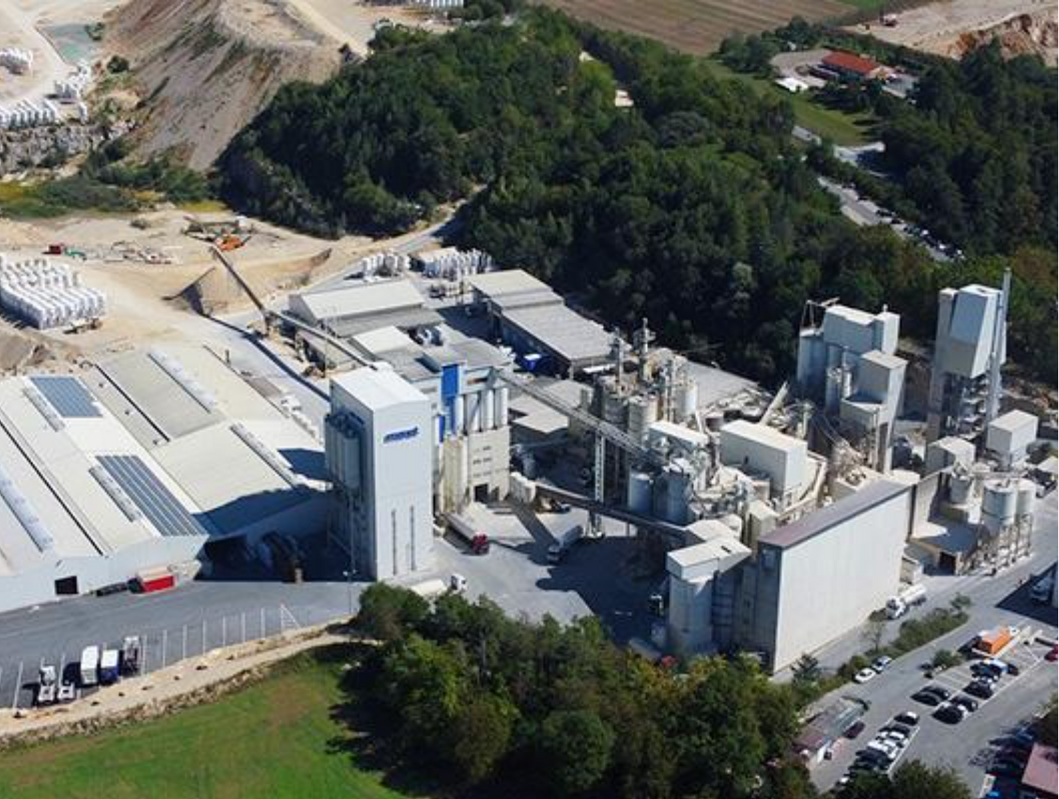 Aerial photo of concrete Manufacturing plant