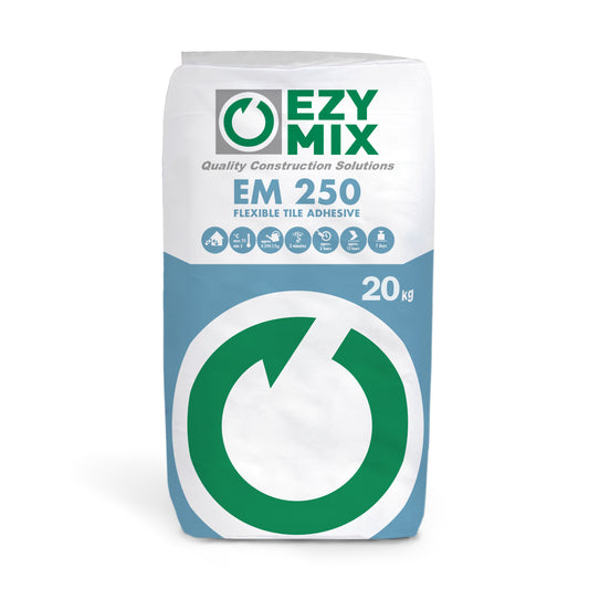 EzyMix Flexible Tile Adhesive White EM250 20kg Bag